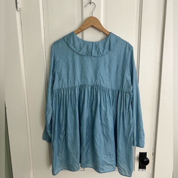Rudy Jude wild silk flip dress, XL sky blue EUC - Picture 5 of 7